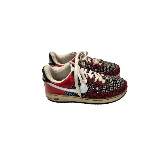 Custom Nike Air Swoosh 0705074 Y2K Rapper Stoned Red/ Black /White Women US/7.5 - Picture 5 of 7
